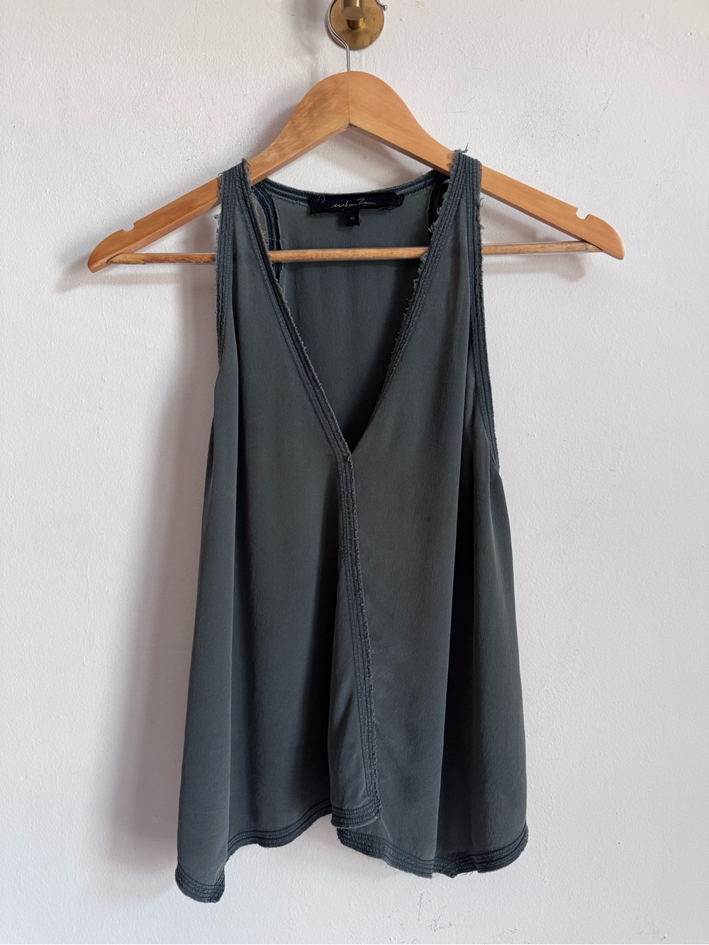 Urban Zen Silk Asymmetrical V Neck Top XS